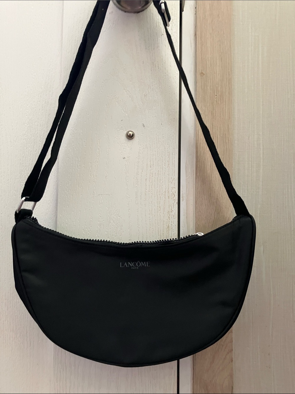 Lancôme Black Crescent Shoulder Bag